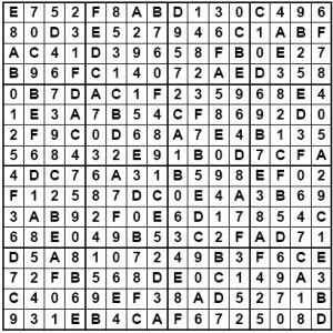 16x16 sudoku puzzle
